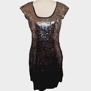 White House Black Market Ombré Silver Metallic Sequin Cocktail Party Dress XS